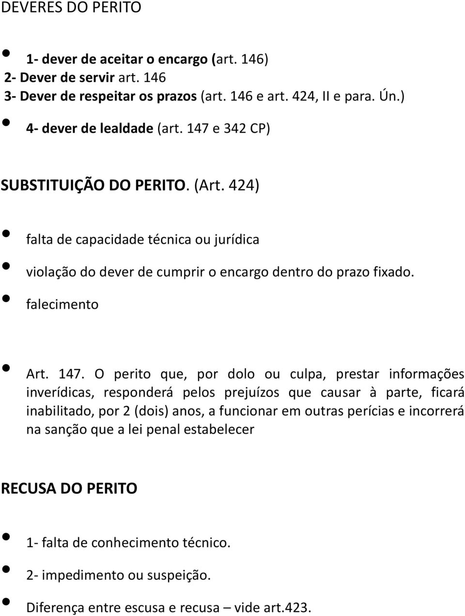 424) falta de capacidade técnica ou jurídica violação do dever de cumprir o encargo dentro do prazo fixado. falecimento Art. 147.