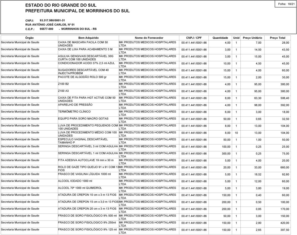 ALGODÃO ROLO 500 gr MK PRODUTOS MEDICOS HOSPITALARES Z100 B2 MK PRODUTOS MEDICOS HOSPITALARES Z100 A3 MK PRODUTOS MEDICOS HOSPITALARES CAIXA DE FITA PARA HGT ACTIVE COM 50 MK PRODUTOS MEDICOS