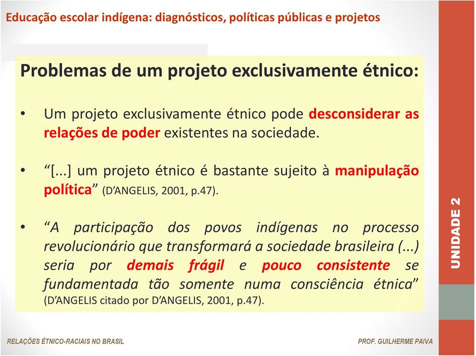 A participação dos povos indígenas no processo revolucionário que transformará a sociedade brasileira (.