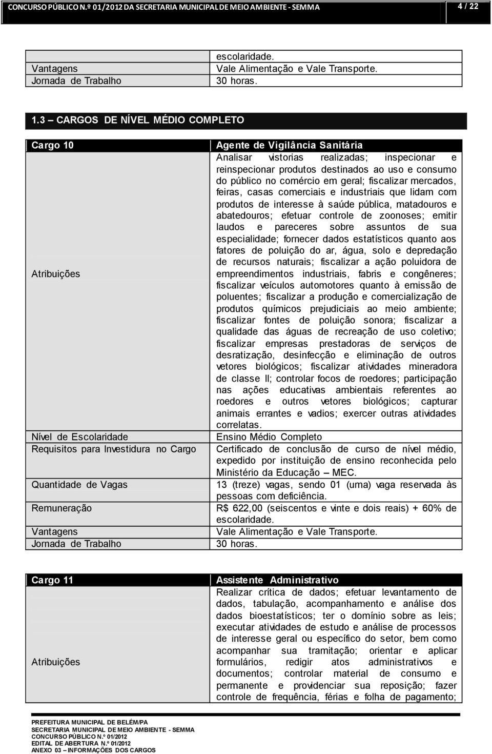 geral; fiscalizar mercados, feiras, casas comerciais e industriais que lidam com produtos de interesse à saúde pública, matadouros e abatedouros; efetuar controle de zoonoses; emitir laudos e