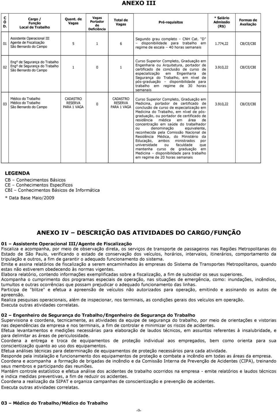 D disponibilidade para trabalho em regime de escala 40 horas semanais 1.