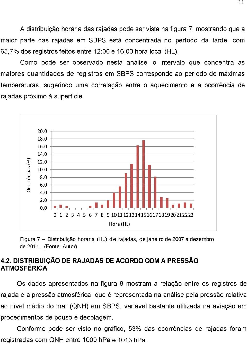 Como pode ser observado nesta análise, o intervalo que concentra as maiores quantidades de registros em SBPS corresponde ao período de máximas temperaturas, sugerindo uma correlação entre o