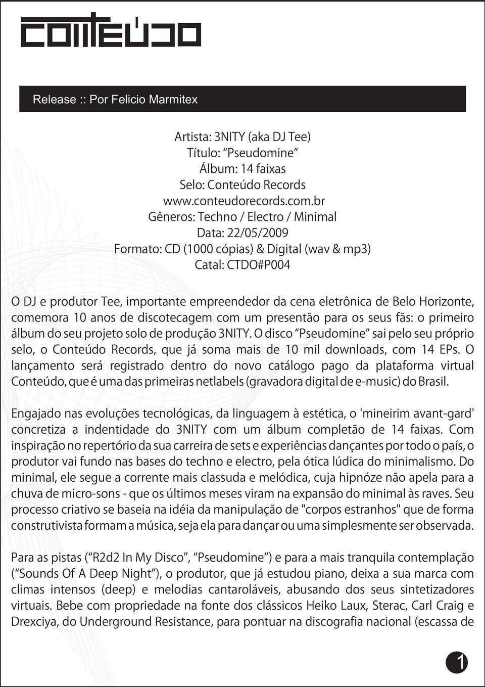 Horizonte, comemora 10 anos de discotecagem com um presentão para os seus fãs: o primeiro álbum do seu projeto solo de produção 3NITY.