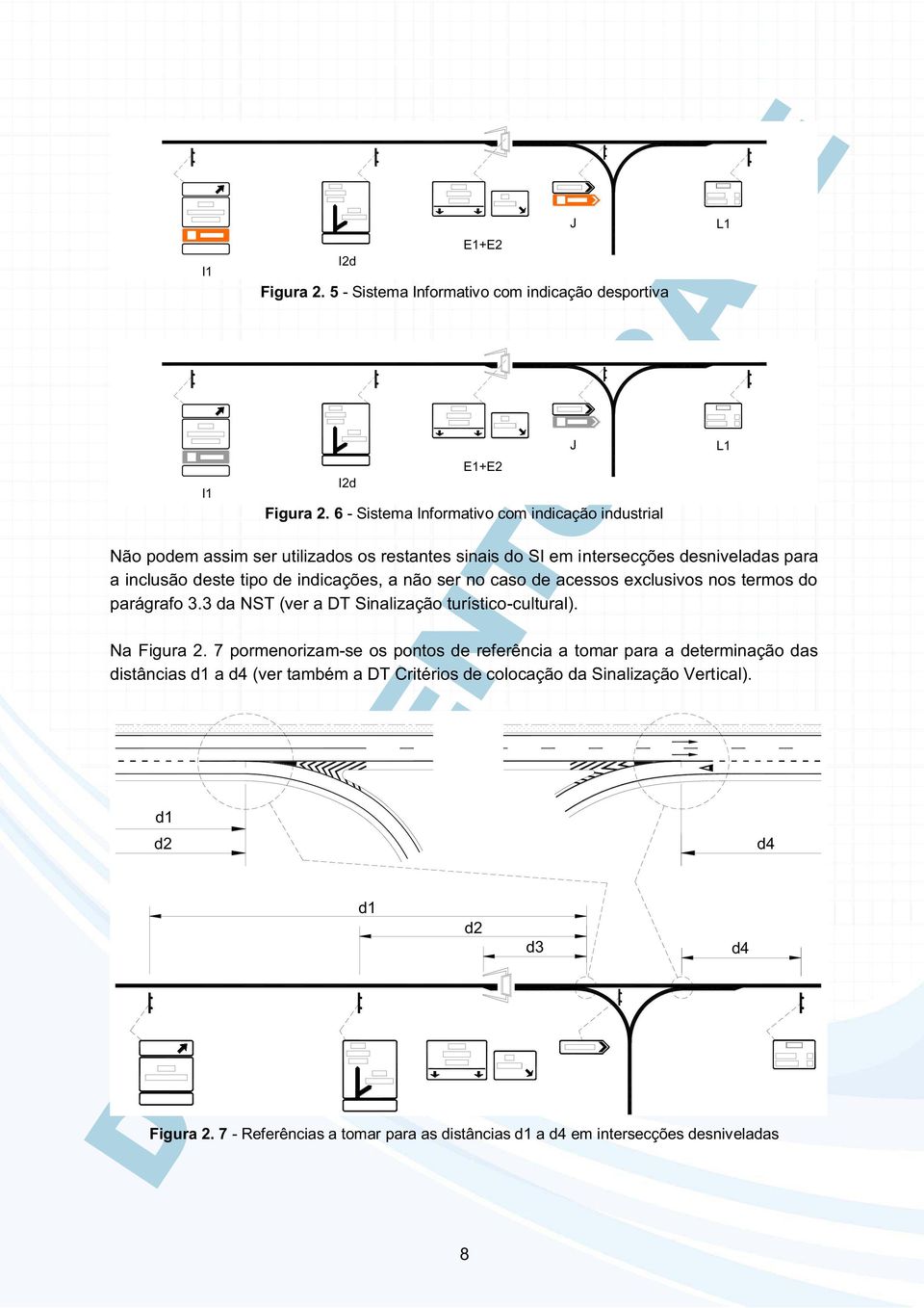 indicações, a não ser no caso de acessos exclusivos nos termos do parágrafo 3.3 da NST (ver a DT Sinalização turístico-cultural). Na Figura 2.