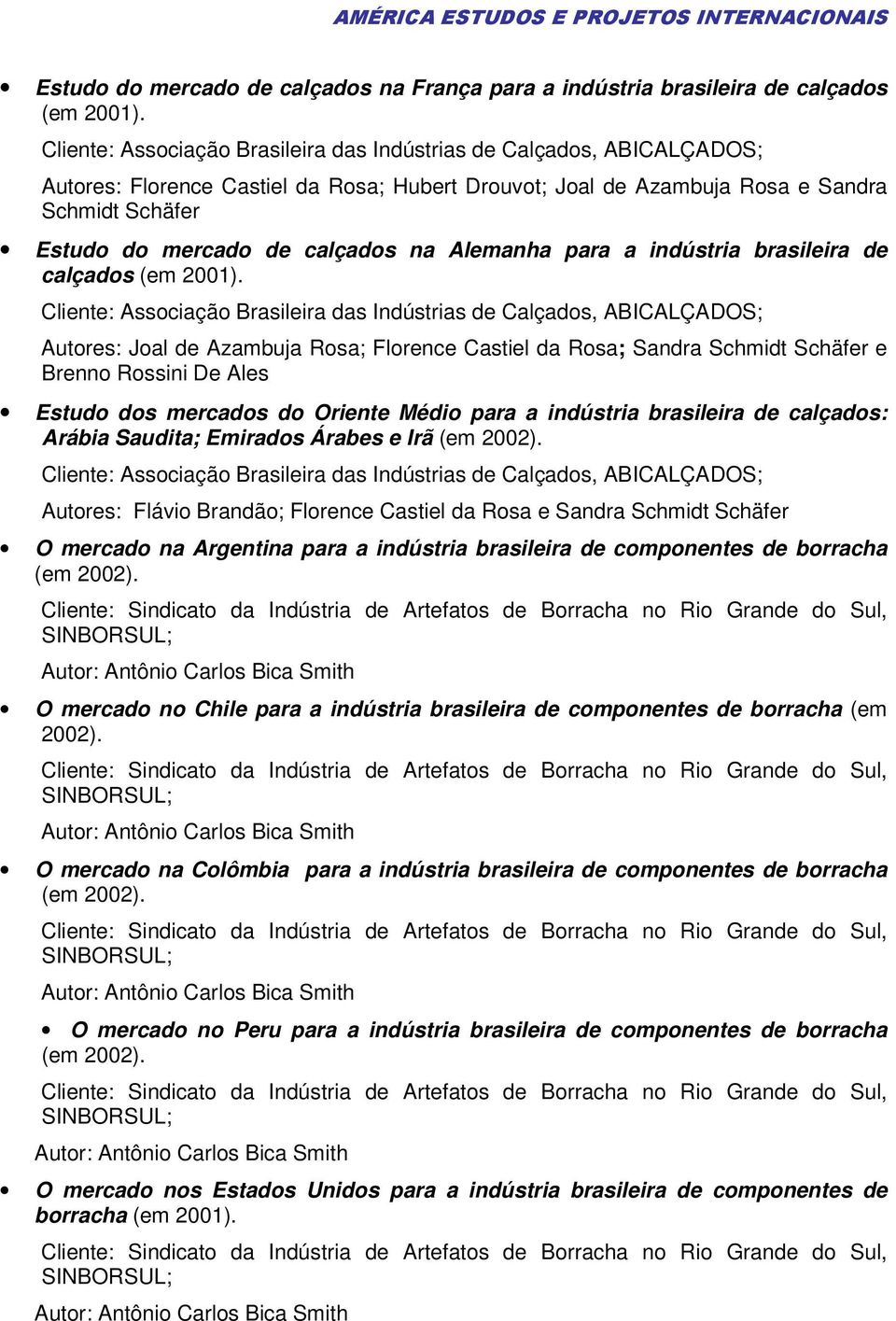 ABICALÇADOS; Autores: Joal de Azambuja Rosa; Florence Castiel da Rosa; Sandra Schmidt Schäfer e Brenno Rossini De Ales Estudo dos mercados do Oriente Médio para a indústria brasileira de calçados: