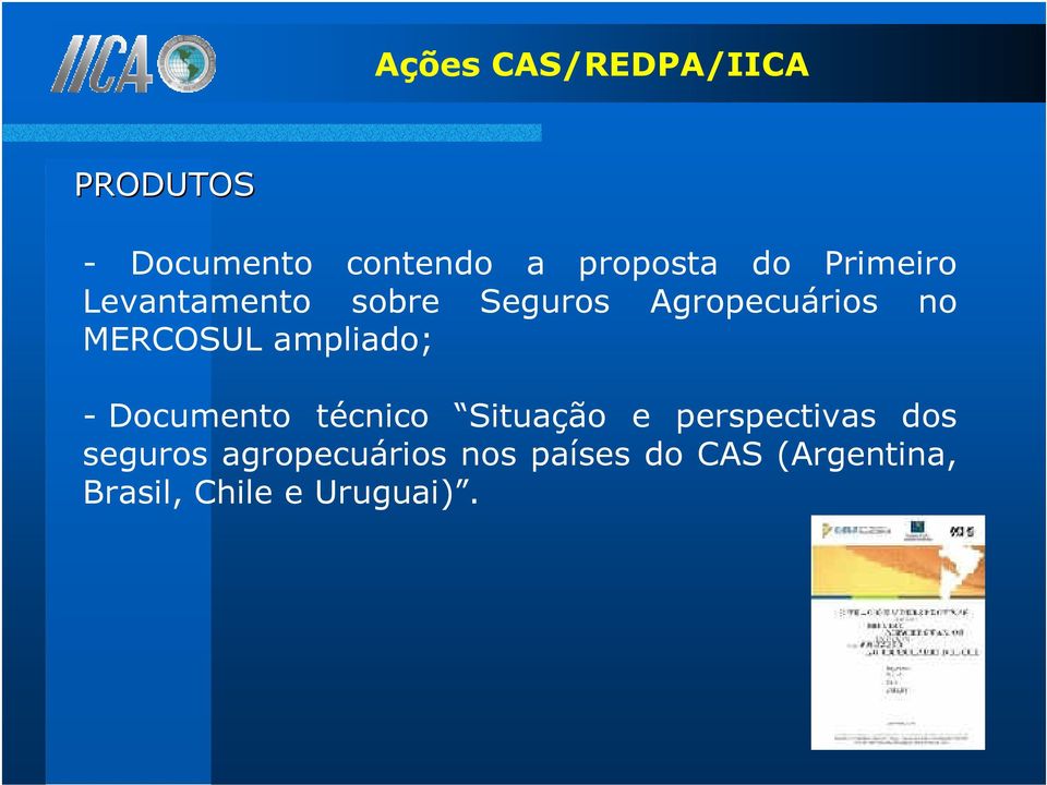 ampliado; - Documento técnico Situação e perspectivas dos seguros