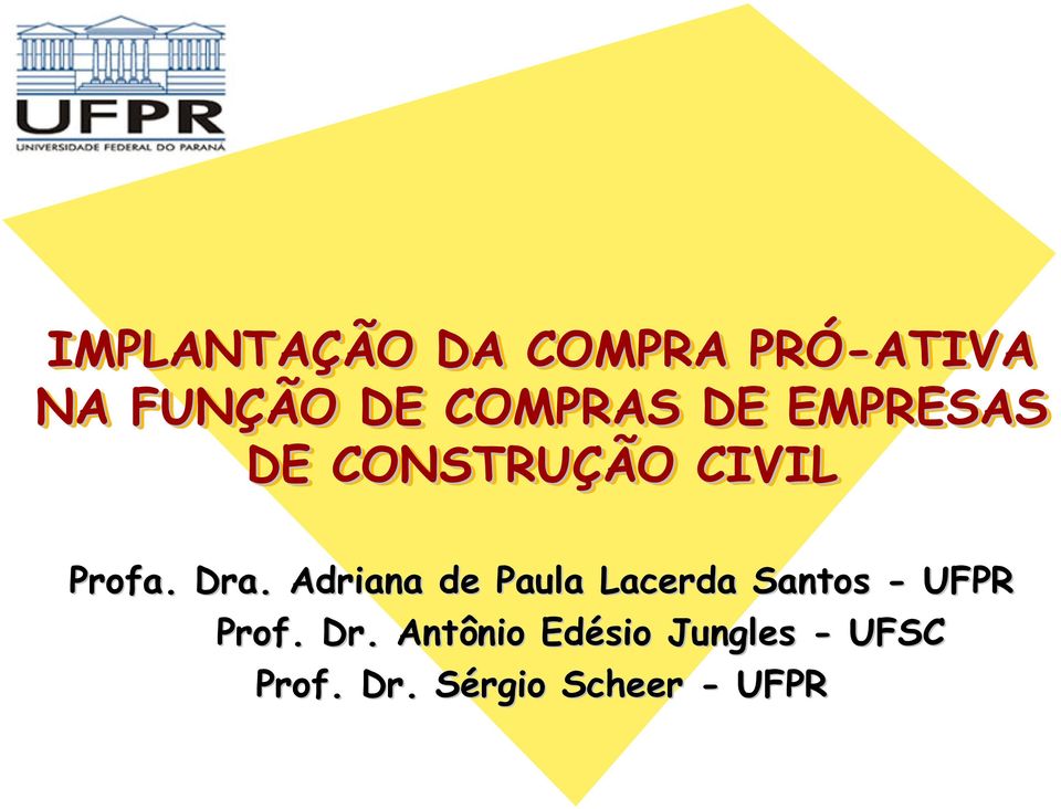 Adriana de Paula Lacerda Santos - UFPR Prof. Dr.