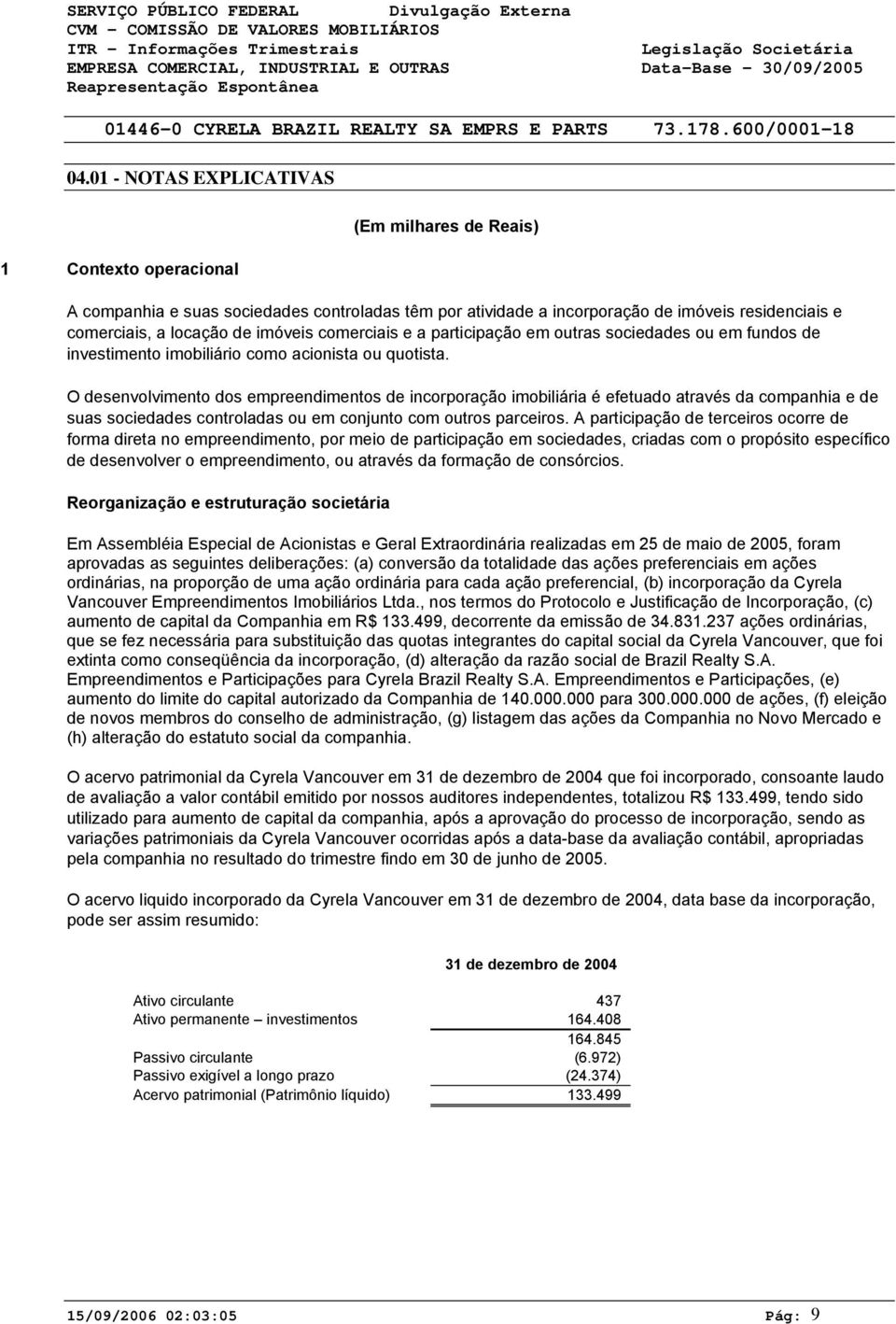 O desenvolvimento dos empreendimentos de incorporação imobiliária é efetuado através da companhia e de suas sociedades controladas ou em conjunto com outros parceiros.