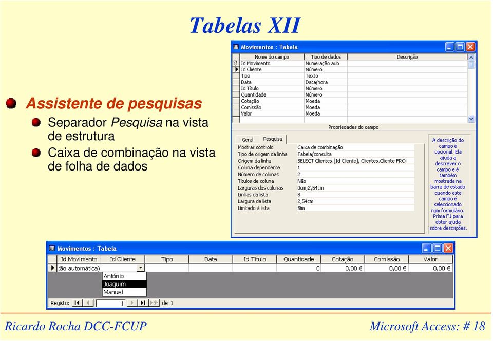 estrutura Caixa de combinação na