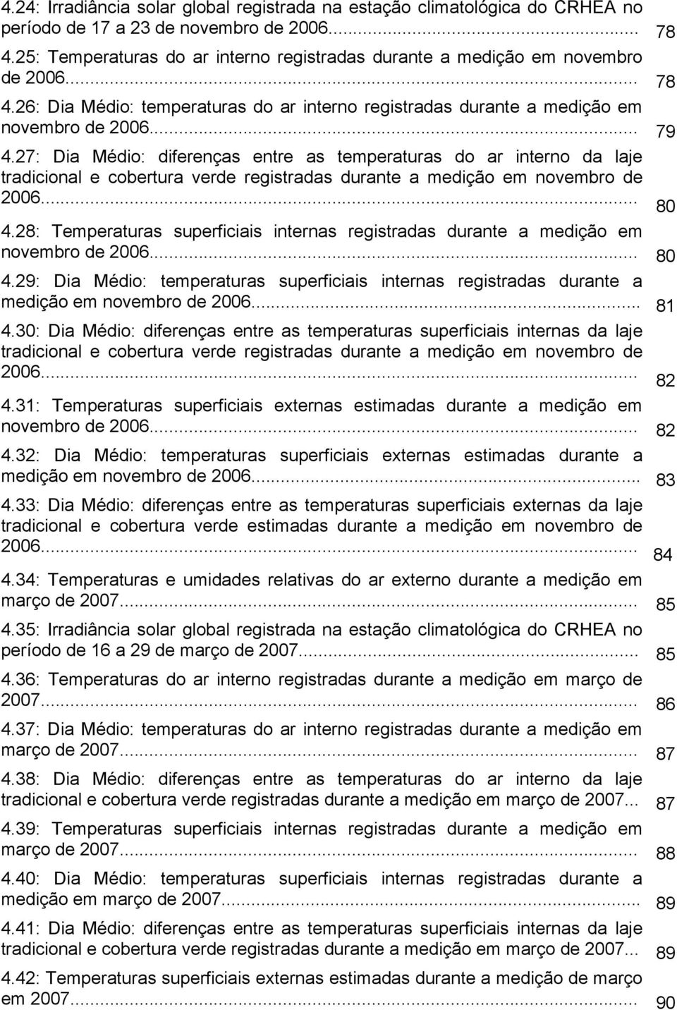 27: Dia Médio: diferenças entre as temperaturas do ar interno da laje tradicional e cobertura verde registradas durante a medição em novembro de 2006... 80 4.