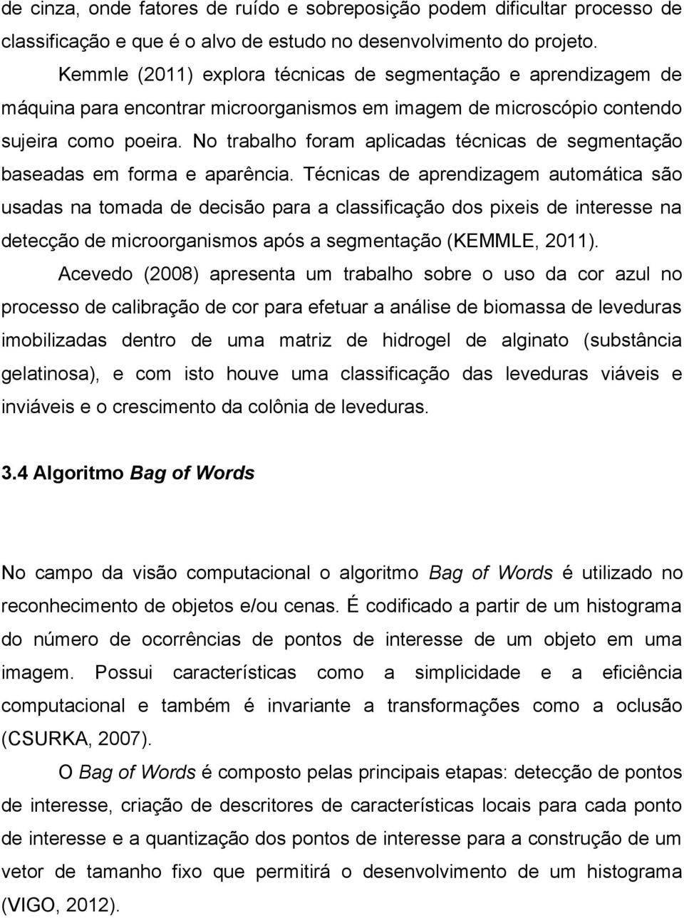 No trabalho foram aplicadas técnicas de segmentação baseadas em forma e aparência.