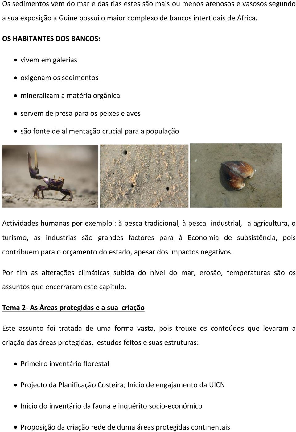 humanas por exemplo : à pesca tradicional, à pesca industrial, a agricultura, o turismo, as industrias são grandes factores para à Economia de subsistência, pois contribuem para o orçamento do