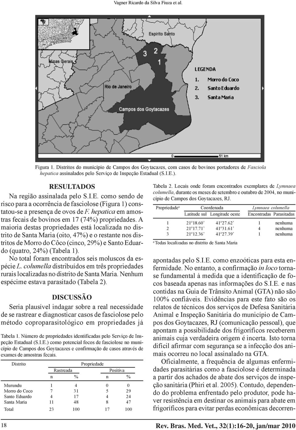 hepatica em amostras fecais de bovinos em 17 (74%) propriedades.