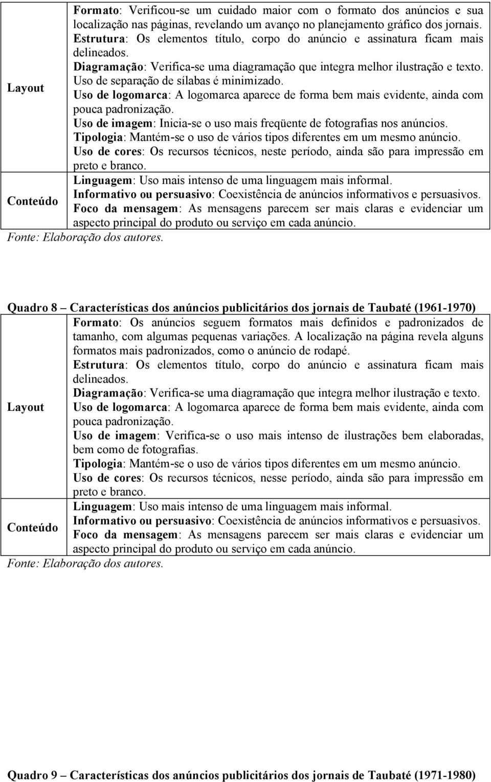 Uso de separação de sílabas é minimizado. Layout Uso de logomarca: A logomarca aparece de forma bem mais evidente, ainda com pouca padronização.