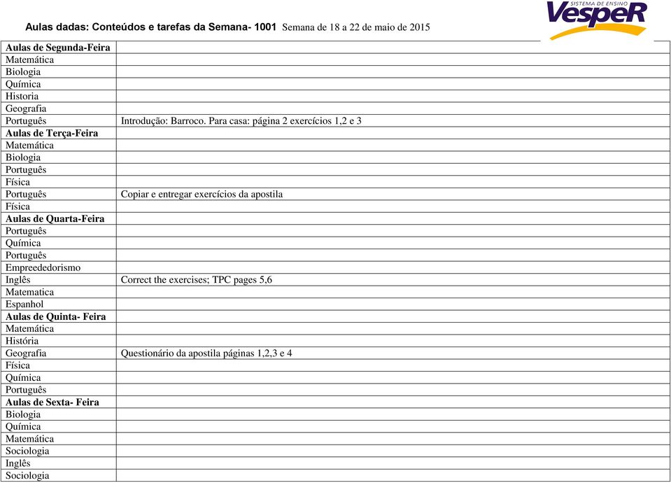 da apostila Empreededorismo Correct the exercises; TPC pages 5,6