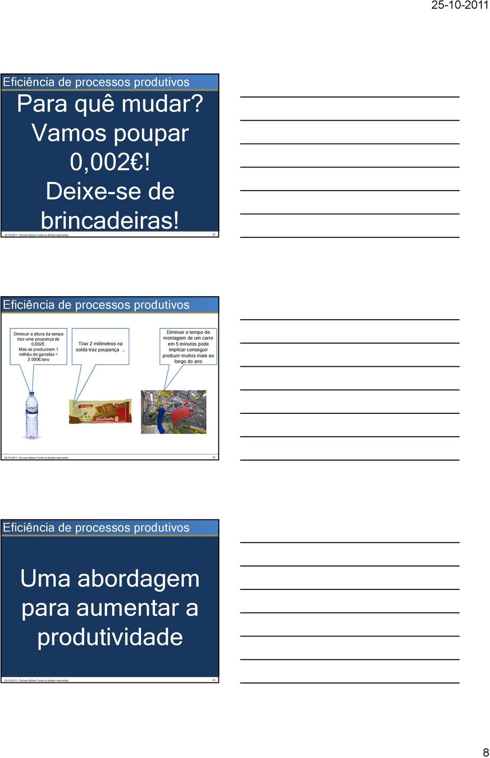 Mas se produzirem 1 milhão de garrafas = 2.