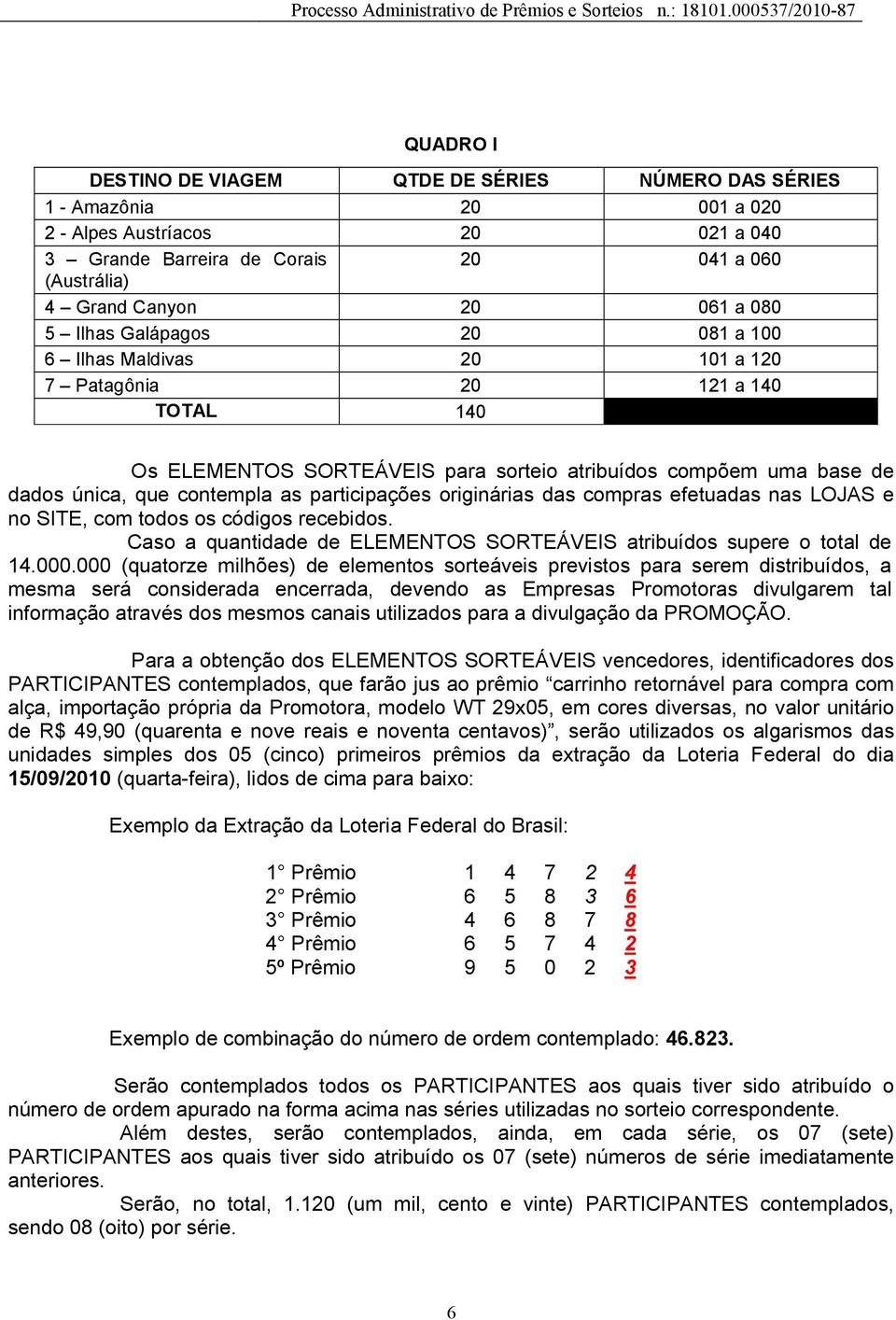 participações originárias das compras efetuadas nas LOJAS e no SITE, com todos os códigos recebidos. Caso a quantidade de ELEMENTOS SORTEÁVEIS atribuídos supere o total de 14.000.