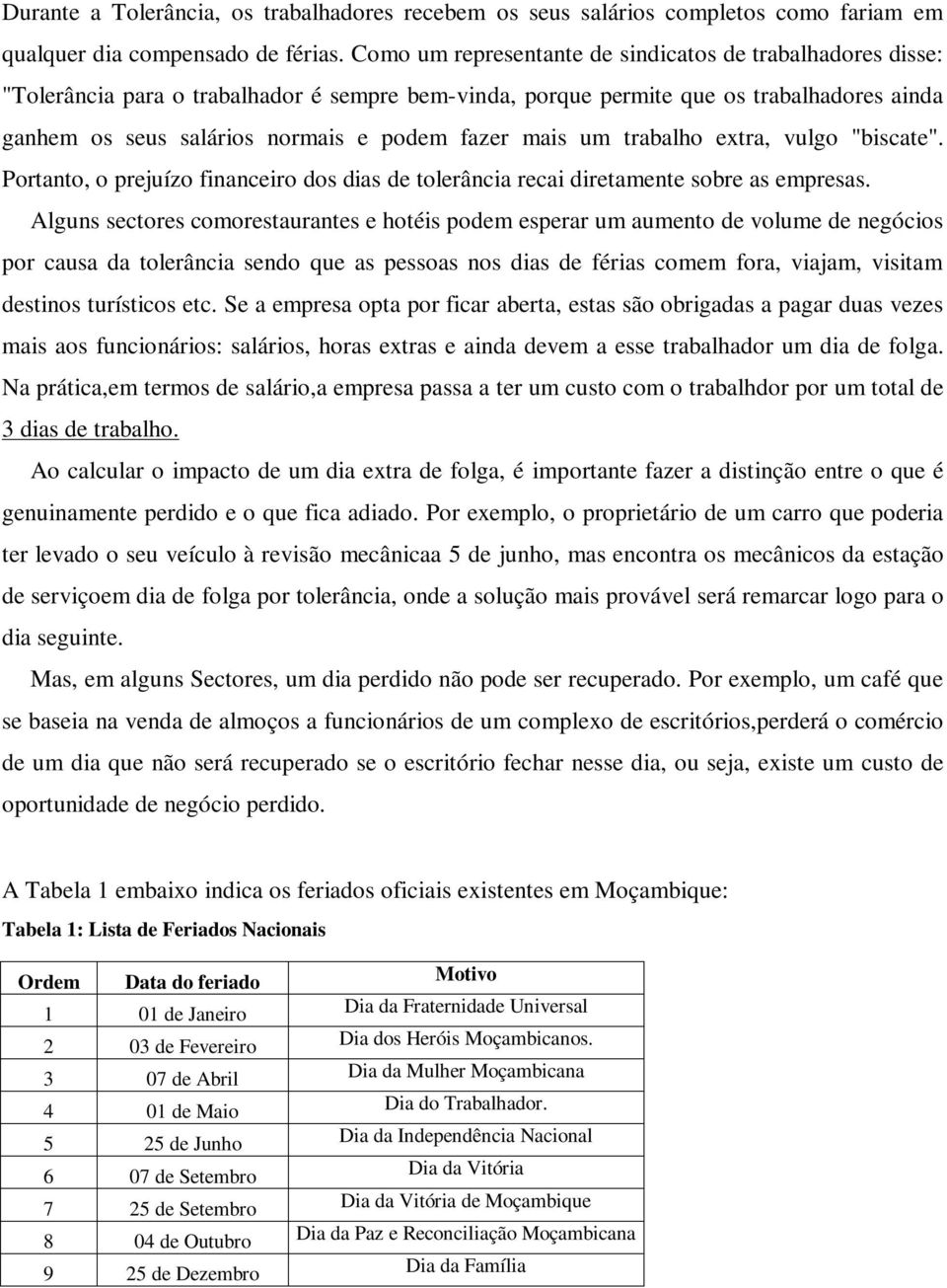 mais um trabalho extra, vulgo "biscate". Portanto, o prejuízo financeiro dos dias de tolerância recai diretamente sobre as empresas.