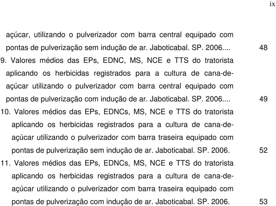pulverização com indução de ar. Jaboticabal. SP. 2006... 49 10.