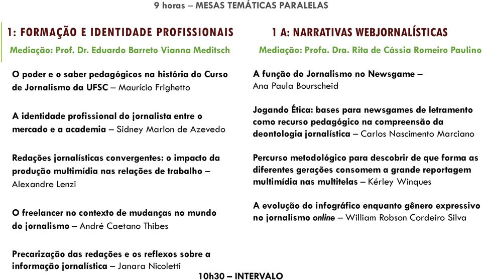 Marlon de Azevedo Redações jornalísticas convergentes: o impacto da produção multimídia nas relações de trabalho Alexandre Lenzi O freelancer no contexto de mudanças no mundo do jornalismo André