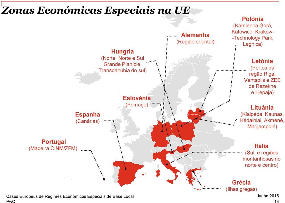 Legnica) Letónia (Portos da regão Riga, Ventspils e ZEE de Rezekne e Liepaja) Lituânia (Klaipéda, Kaunas, Kédainiai,