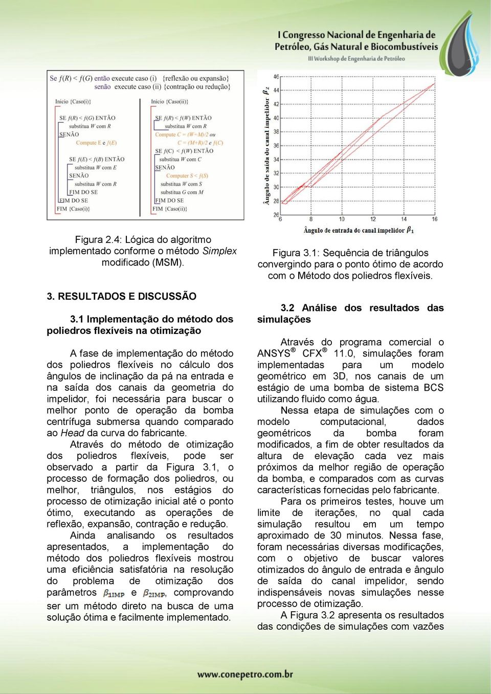 da geometria do impelidor, foi necessária para buscar o melhor ponto de operação da bomba centrífuga submersa quando comparado ao Head da curva do fabricante.