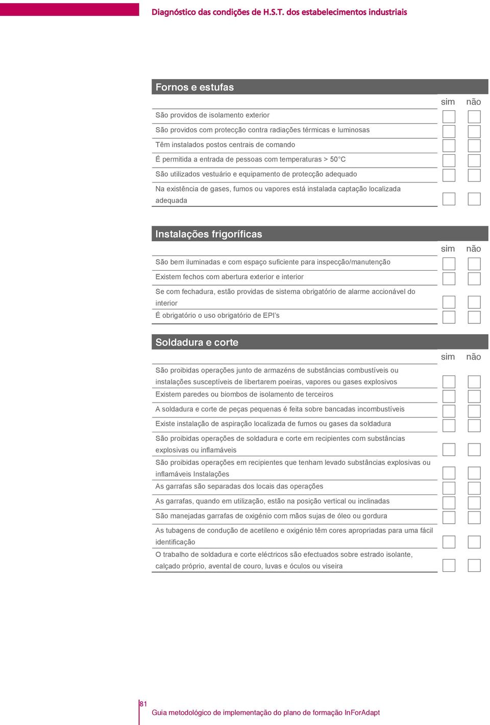 iluminadas e com espaço suficiente para inspecção/manutenção Existem fechos com abertura exterior e interior Se com fechadura, estão providas de sistema obrigatório de alarme accionável do interior É