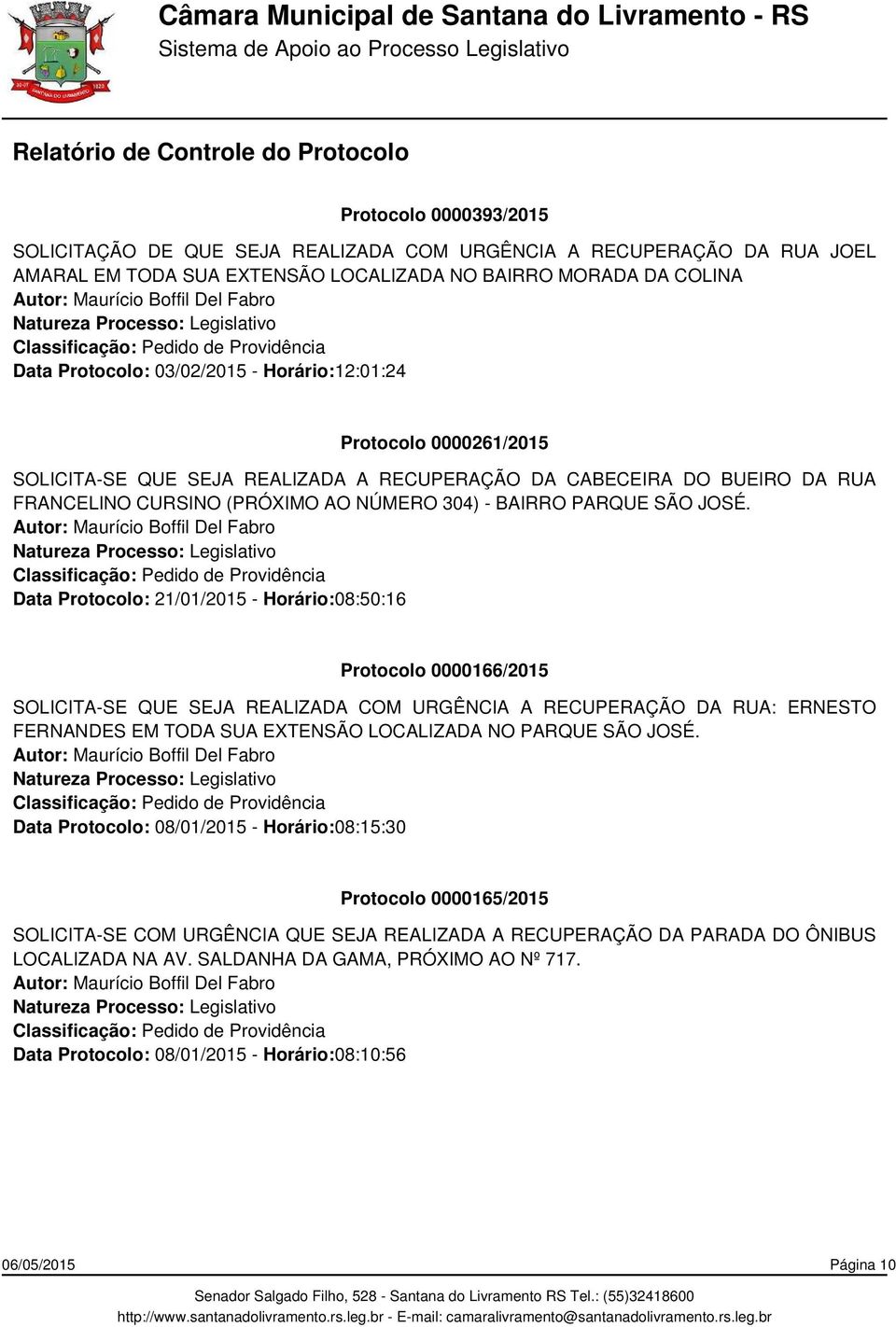 Data Protocolo: 21/01/2015 - Horário:08:50:16 Protocolo 0000166/2015 SOLICITA-SE QUE SEJA REALIZADA COM URGÊNCIA A RECUPERAÇÃO DA RUA: ERNESTO FERNANDES EM TODA SUA EXTENSÃO LOCALIZADA NO PARQUE SÃO