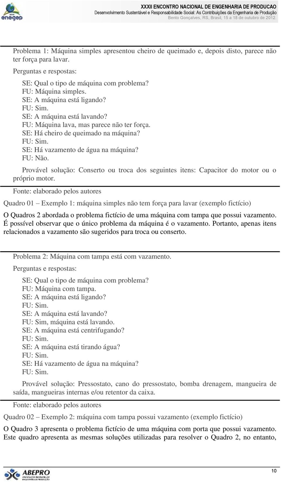 Provável solução: Conserto ou troca dos seguintes itens: Capacitor do motor ou o próprio motor.