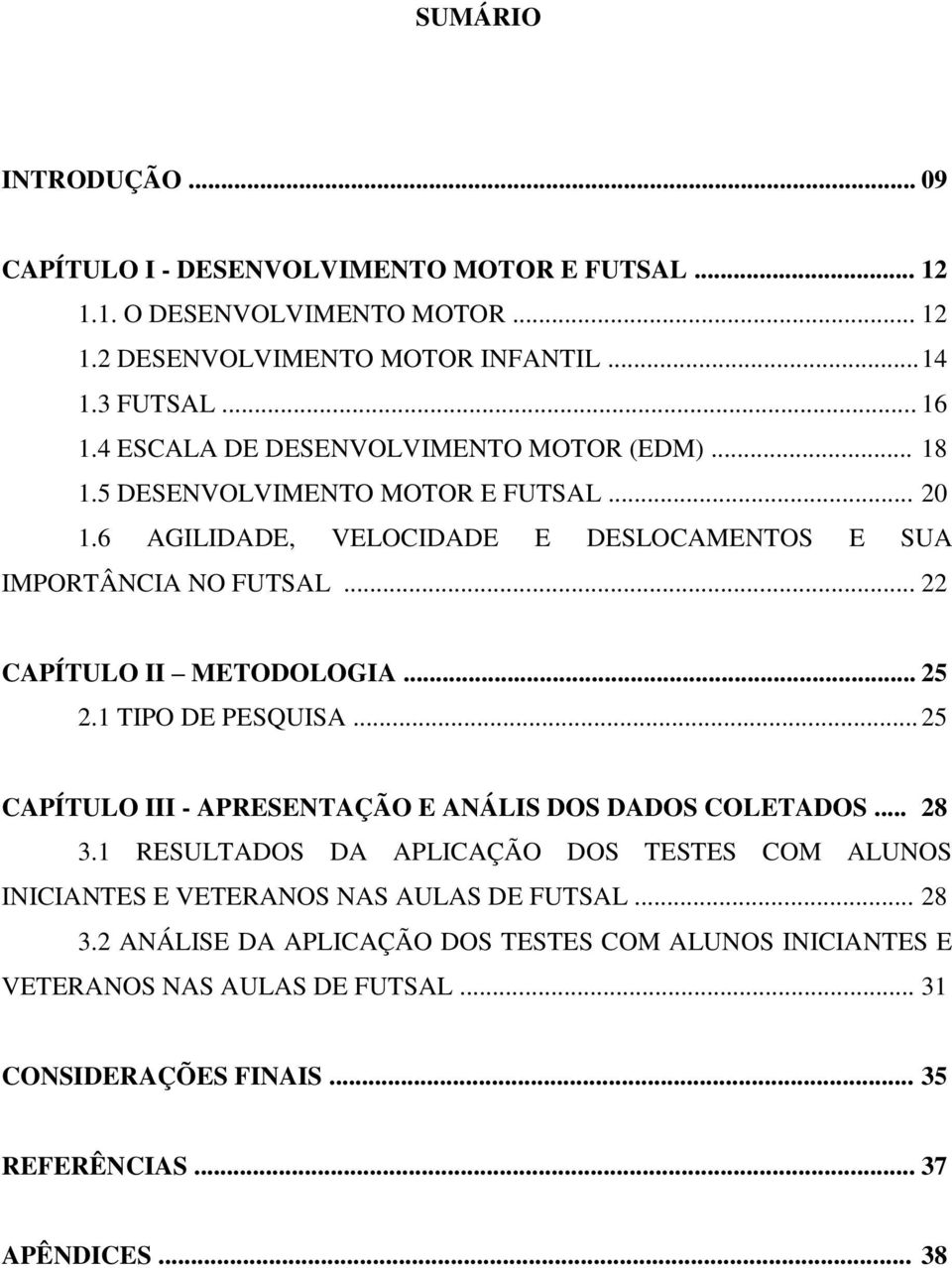 .. 22 CAPÍTULO II METODOLOGIA... 25 2.1 TIPO DE PESQUISA... 25 CAPÍTULO III - APRESENTAÇÃO E ANÁLIS DOS DADOS COLETADOS... 28 3.