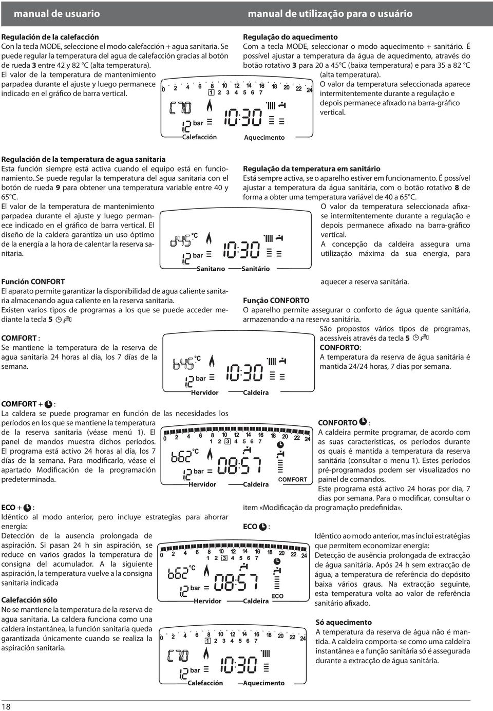 El valor de la temperatura de mantenimiento parpadea durante el ajuste y luego permanece indicado en el gráfico de ra vertical.