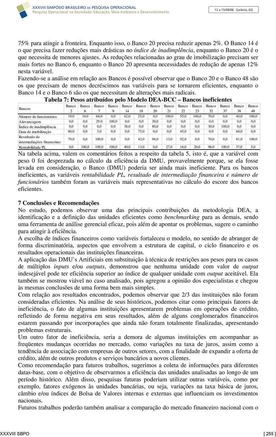 Fazedo-e a aálie em elação ao é poível obeva qe o 2 e o 48 ão o qe peciam de meo decécimo a vaiávei paa e toaem eficiete, eqato o 4 e o 6 ão o qe eceitam de alteaçõe mai adicai.