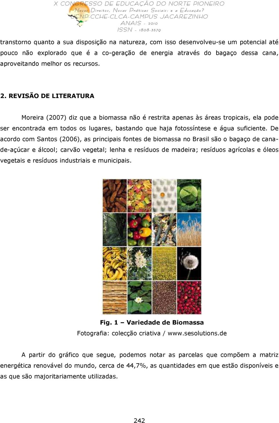 REVISÃO DE LITERATURA Moreira (2007) diz que a biomassa não é restrita apenas às áreas tropicais, ela pode ser encontrada em todos os lugares, bastando que haja fotossíntese e água suficiente.