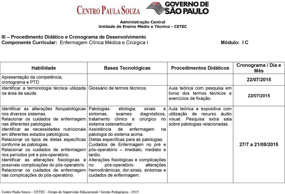 da saúde. Glossário de termos técnicos. sistema osteoarticular. cuidados de enfermagem.