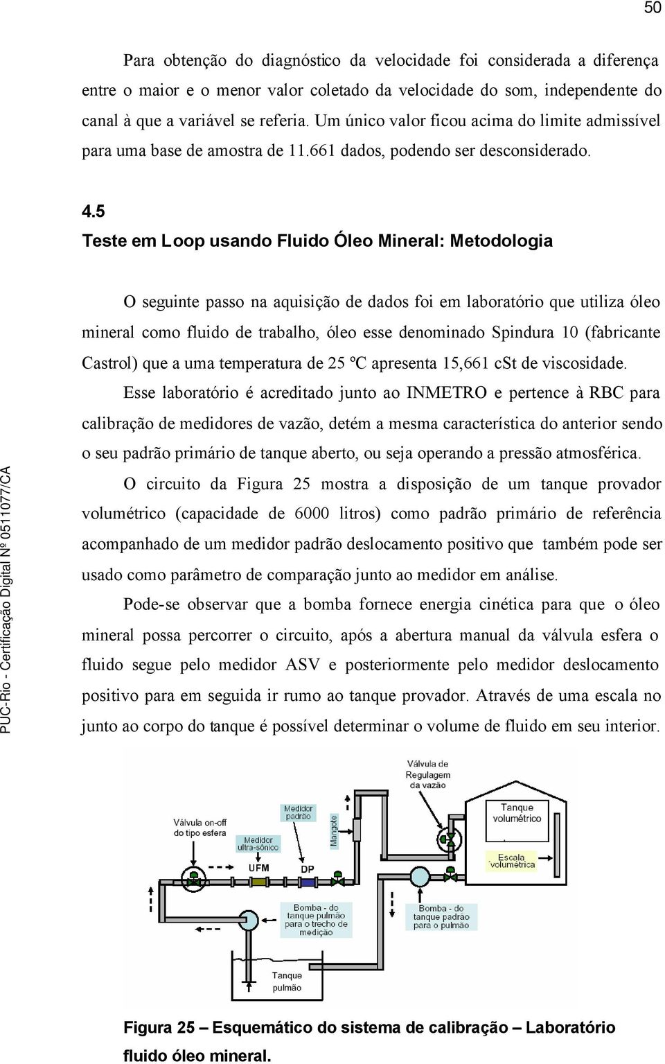 5 Teste em Loop usando Fluido Óleo Mineral: Metodologia O seguinte passo na aquisição de dados foi em laboratório que utiliza óleo mineral como fluido de trabalho, óleo esse denominado Spindura 10