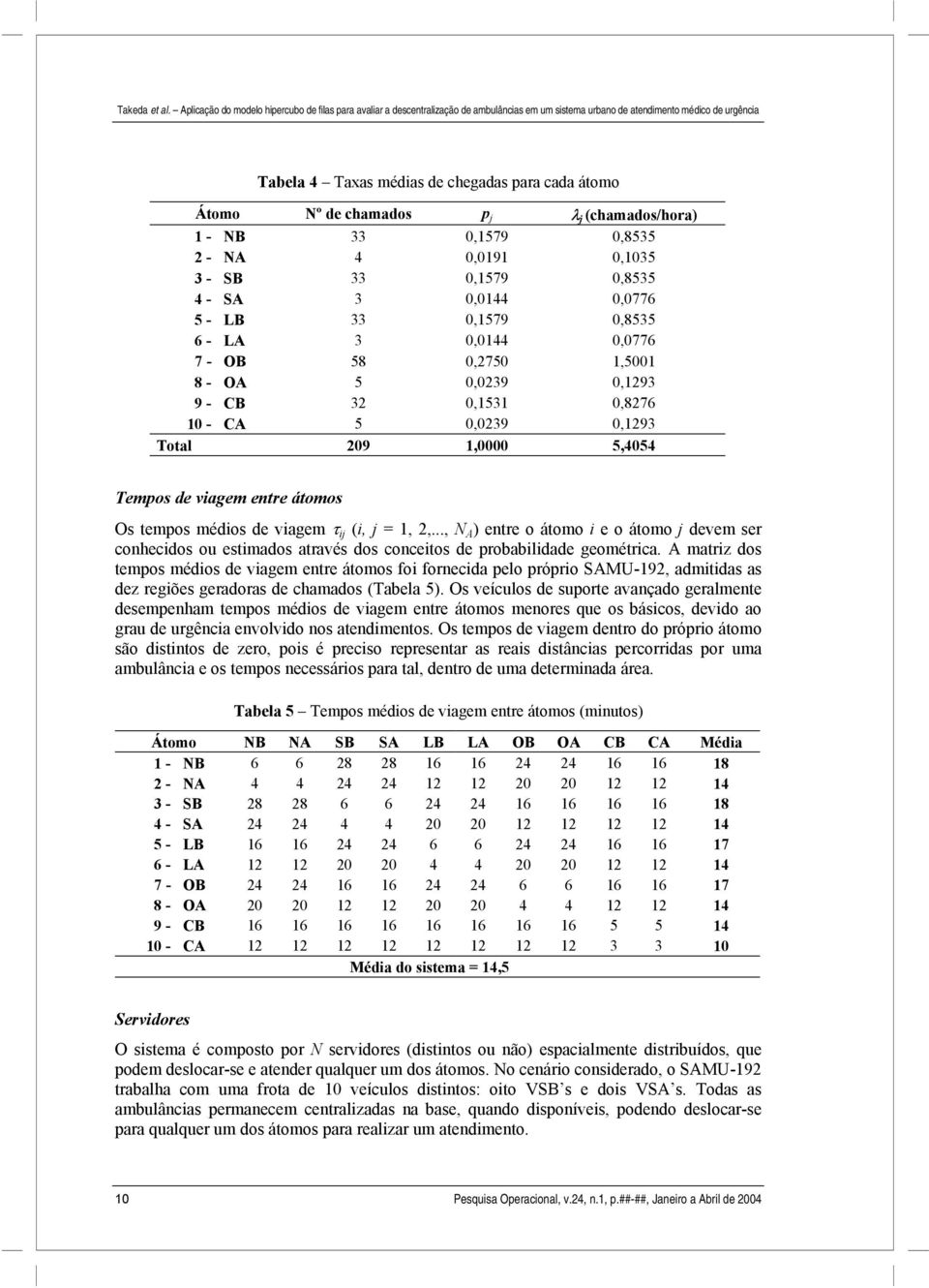 médios de viagem τ ij (i, j = 1, 2,..., N A ) entre o átomo i e o átomo j devem ser conhecidos ou estimados através dos conceitos de probabilidade geométrica.