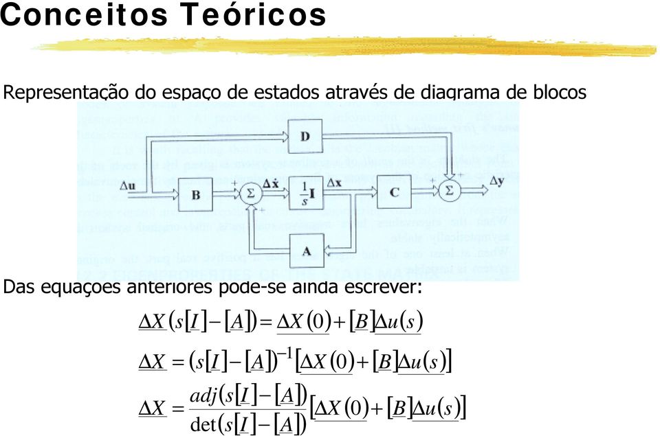 X X ( [] I [ A] ) X ( 0) [ B] u() [ ] ( [] I [ A] ) X ( 0)