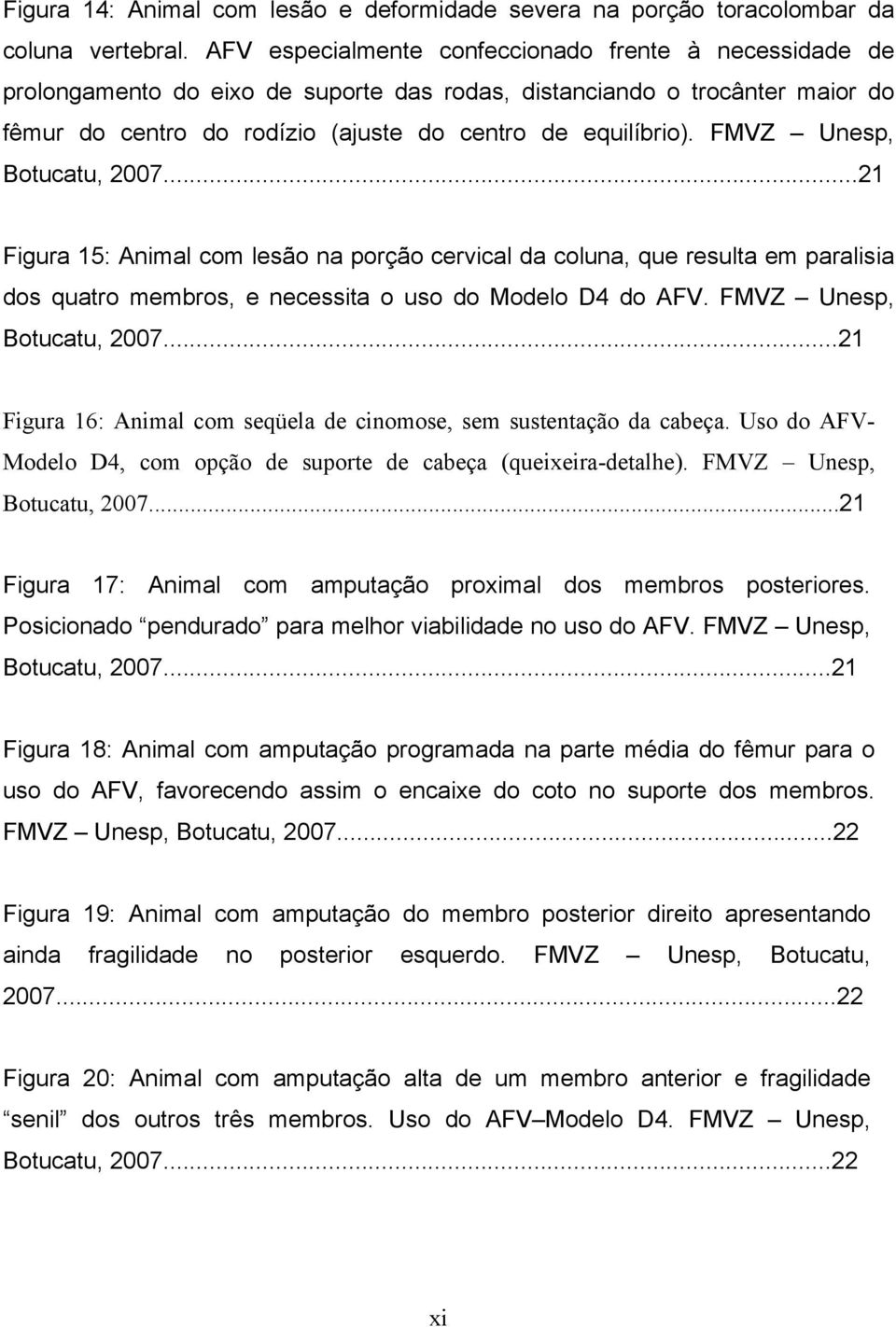 FMVZ Unesp, Botucatu, 2007...21 Figura 15: Animal com lesão na porção cervical da coluna, que resulta em paralisia dos quatro membros, e necessita o uso do Modelo D4 do AFV.