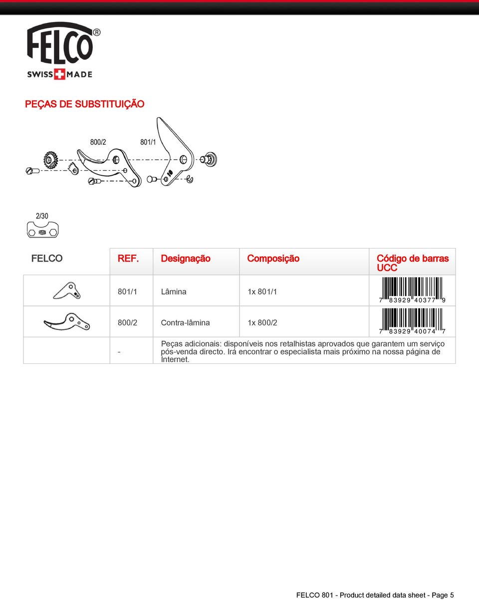 Contra-lâmina 1x 800/2-7 8 3 9 2 9 4 0 0 7 4 7 Peças adicionais: disponíveis nos retalhistas