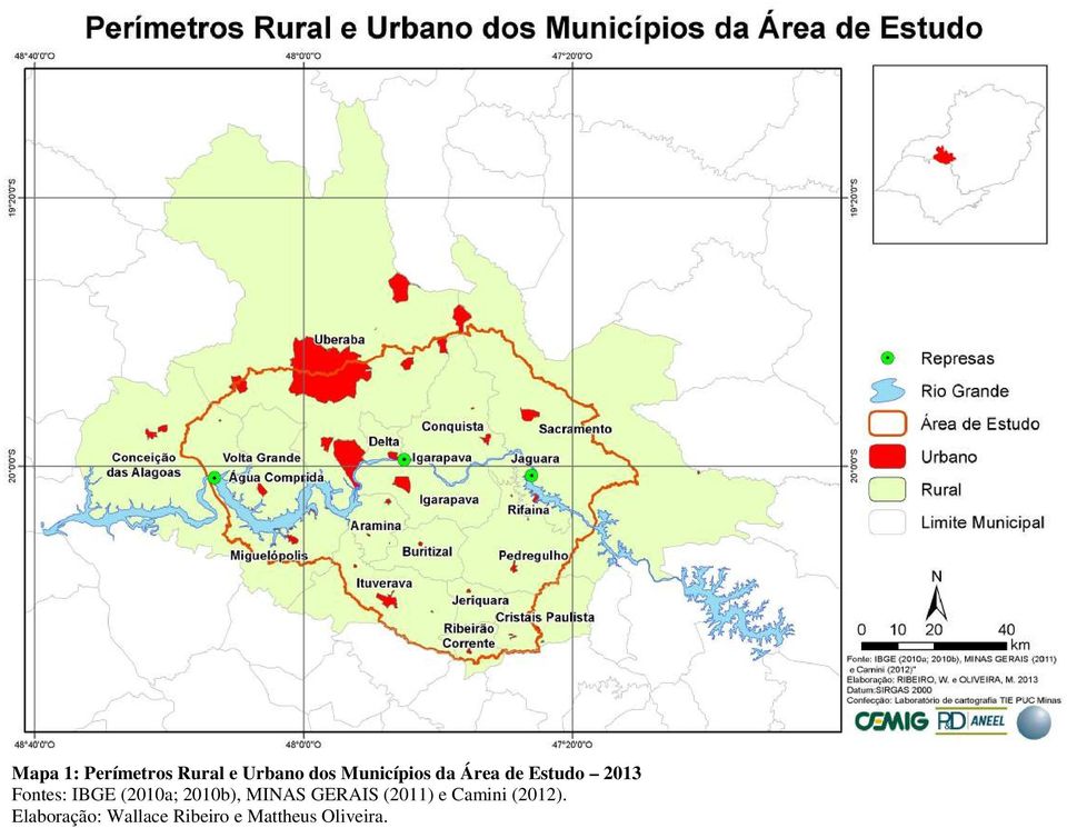 (2010a; 2010b), MINAS GERAIS (2011) e Camini