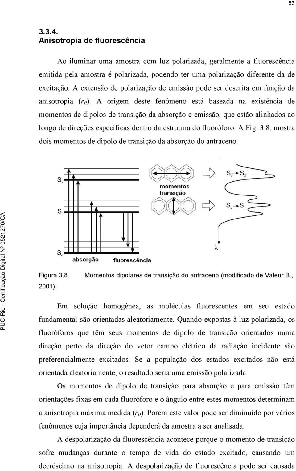 A origem deste fenômeno está baseada na existência de momentos de dipolos de transição da absorção e emissão, que estão alinhados ao longo de direções específicas dentro da estrutura do fluoróforo.