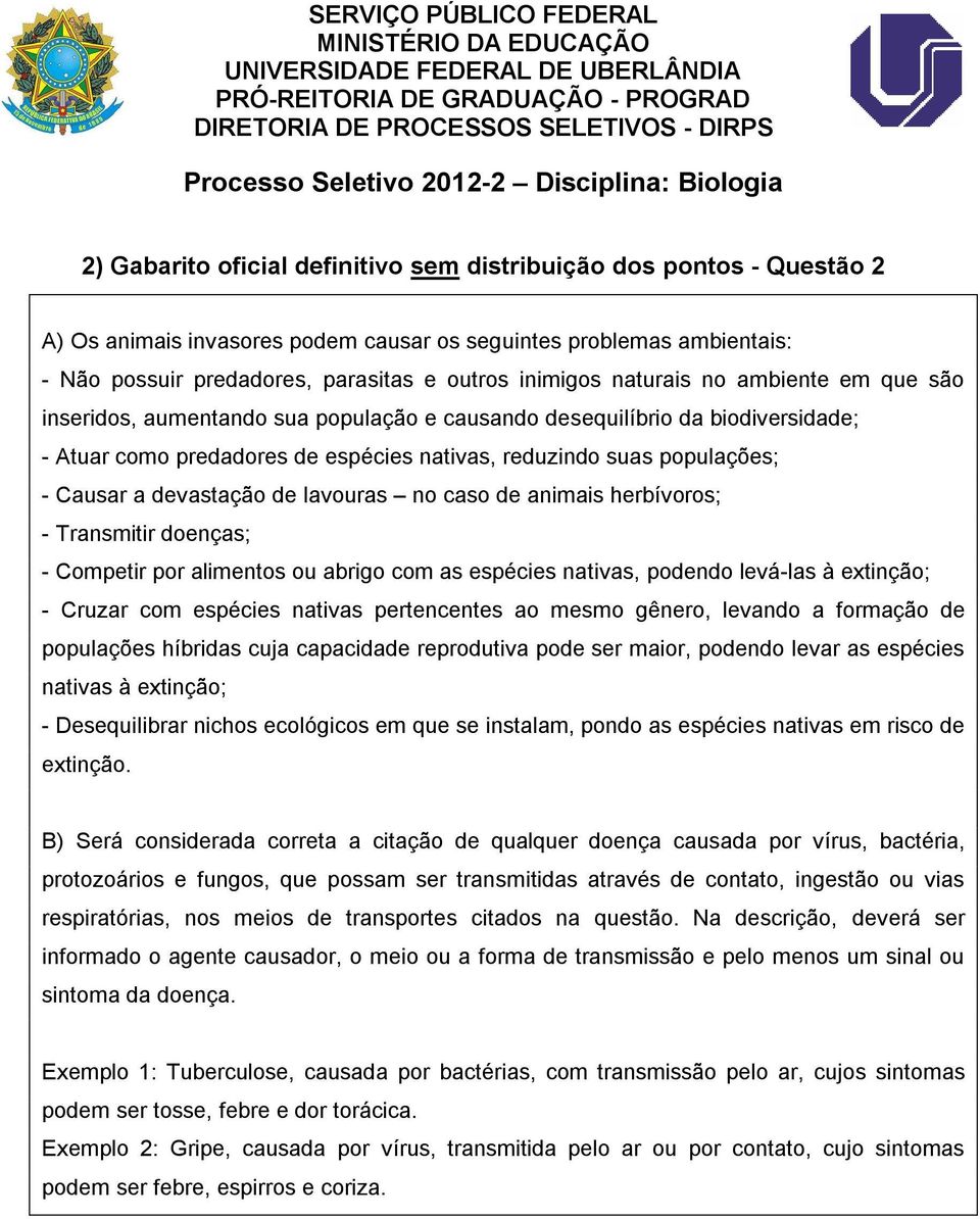 devastação de lavouras no caso de animais herbívoros; - Transmitir doenças; - Competir por alimentos ou abrigo com as espécies nativas, podendo levá-las à extinção; - Cruzar com espécies nativas