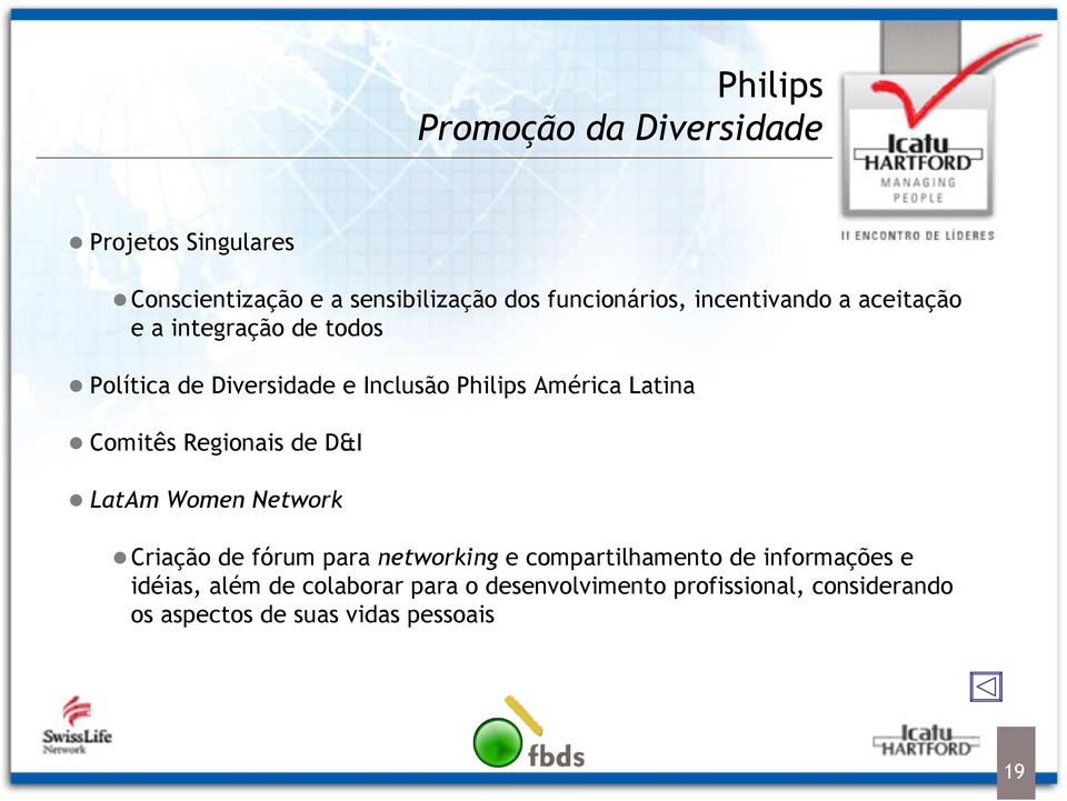 Comitês Regionais de D&I LatAm Women Network Criação de fórum para networking e compartilhamento de