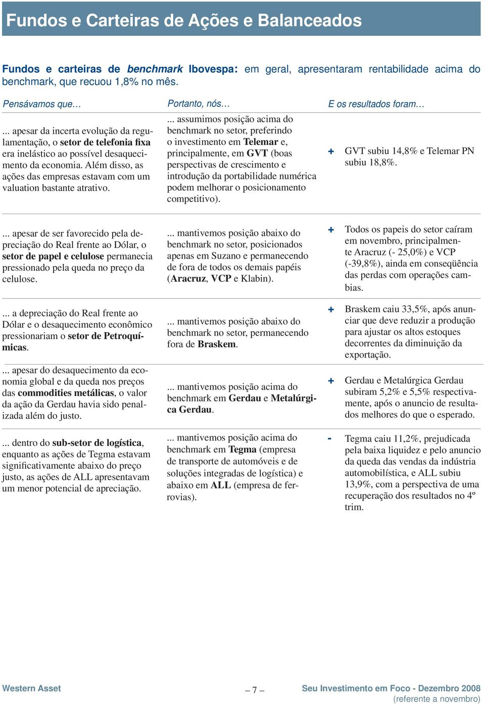 Além disso, as ações das empresas estavam com um valuation bastante atrativo.