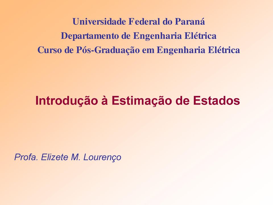 Pós-Graduação em Engenharia Elétrica