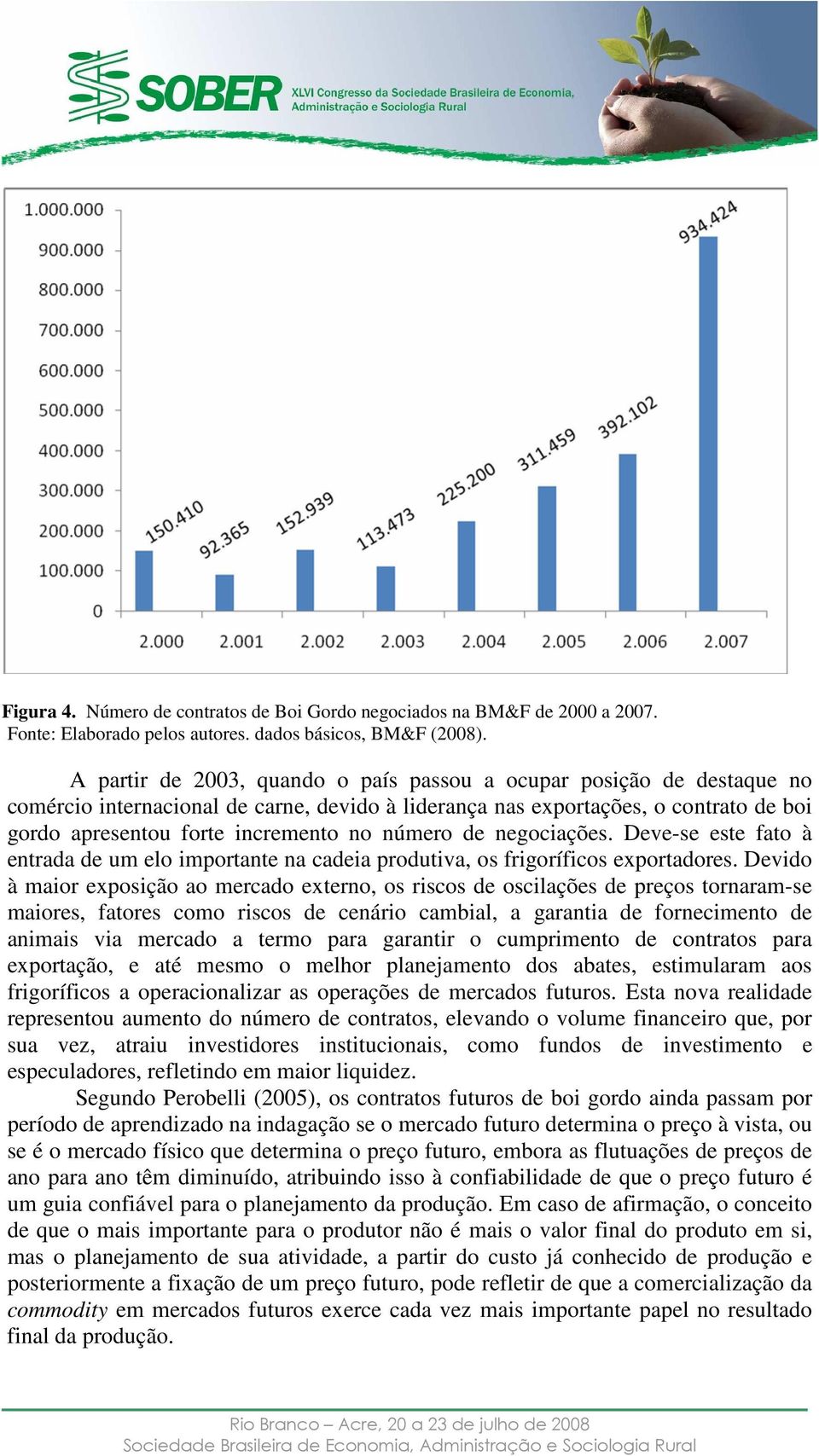 número de negociações. Deve-se este fato à entrada de um elo importante na cadeia produtiva, os frigoríficos exportadores.