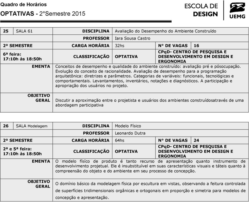 Avaliação de desempenho para a programação arquitetônica: diretrizes e parâmetros. Categorias de variáveis: funcionais, tecnológicas e comportamentais.