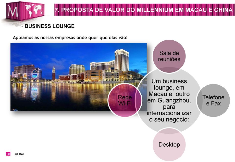 Sala de reuniões Rede Wi-Fi Um business lounge, em Macau e outro