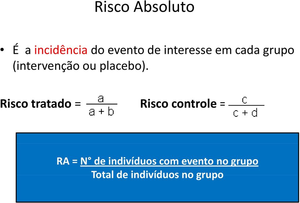 Risco tratado = Risco controle = RA = N de