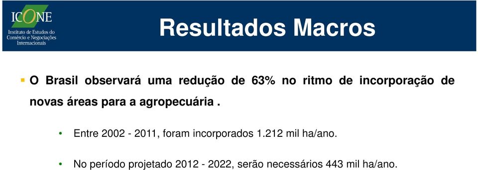 Entre 2002-2011, foram incorporados 1.212 mil ha/ano.